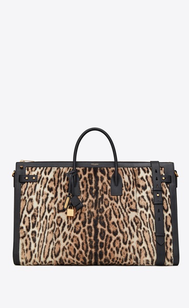 Sac de Jour 72h duffle bag in ocelot printed pony effect leather